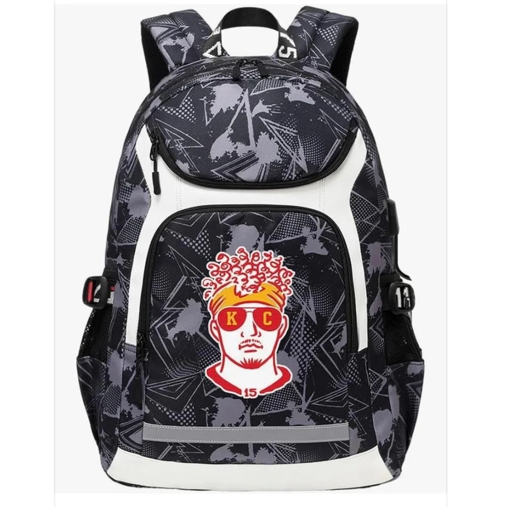 American Football Player Fans Backpack Travel Laptop Reflective School Sports